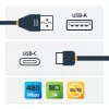 StarTech.com Cabo de carregamento USB-A para C de 1ft (30cm), em ângulo – cabo USB-C de carregamento rápido robusto – preto USB 2.0 A para Type-C – fibra de aramida resistente – 3A – cabo de carregamento USB