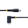 StarTech.com Cabo de carregamento USB C de 15cm em ângulo - 60W PD 3A - Cabo USB-C de carregamento rápido robusto - preto USB 2.0 Type-C - Reforçado com fibra de aramida - Cabo de carregamento USB curto