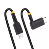 StarTech.com Cabo de carregamento USB-C de 3ft (1m), em ângulo reto – 60 W PD 3 A – cabo USB-C de carregamento rápido robusto – preto, USB 2.0 Type-C – reforçado com fibra de aramida – cabo de carregamento USB