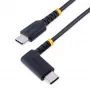 Cabo de carregamento USB-C StarTech.com 30cm com ângulo reto – 60W PD 3A – cabo USB-C de carregamento rápido robusto – preto USB 2.0 Type-C – reforçado com fibra de aramida – cabo de carregamento USB