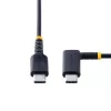 Cabo de carregamento USB-C StarTech.com 30cm com ângulo reto – 60W PD 3A – cabo USB-C de carregamento rápido robusto – preto USB 2.0 Type-C – reforçado com fibra de aramida – cabo de carregamento USB