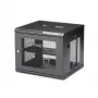 Armário de rede de montagem na parede StarTech.com 4 postes 9U com prateleira 1U, rack de servidor de parede 19 polegadas para equipamentos de dados/AV/eletrónica/informática, caixa de rack ventilada pequena