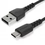 Cabo de carregamento USB-A para USB-C StarTech.com 1m – cabo robusto de carregamento rápido e sincronização USB 2.0 para USB Type-C – revestimento TPE durável fibra de aramida M/M 3A preto – Samsung S10, iPad Pro, Pixel