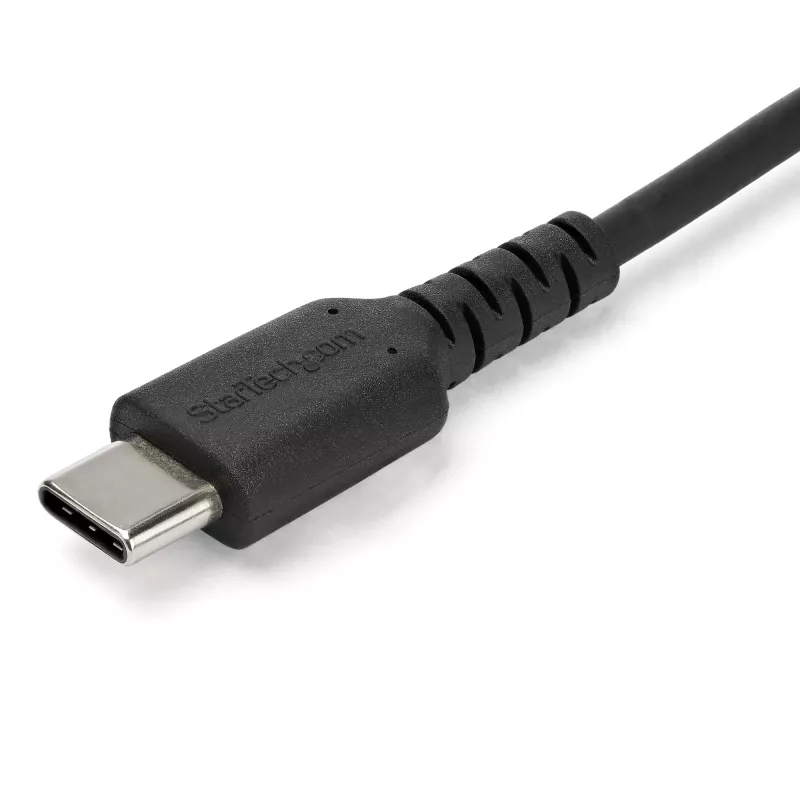 Cabo de carregamento USB-A para USB-C StarTech.com 1m – cabo robusto de carregamento rápido e sincronização USB 2.0 para USB Type-C – revestimento TPE durável fibra de aramida M/M 3A preto – Samsung S10, iPad Pro, Pixel