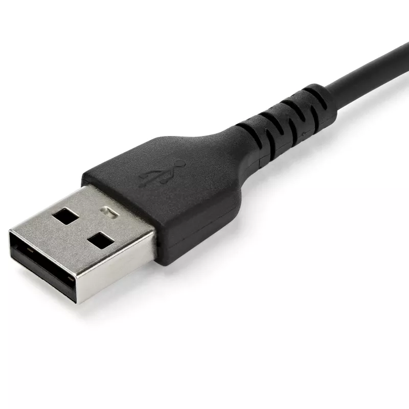 Cabo de carregamento USB-A para USB-C StarTech.com 2m – cabo robusto de carregamento rápido e sincronização USB 2.0 para USB Type-C – revestimento TPE resistente fibra de aramida M/M 3A preto – Samsung S10, iPad Pro, Pixel
