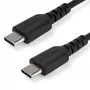 Cabo de carregamento USB-C StarTech.com 2m – cabo robusto de carregamento rápido e sincronização USB 2.0 Type-C para USB-C para portátil – revestimento TPE fibra de aramida M/M 60W preto – Samsung S10 S20 iPad Pro MS Surface