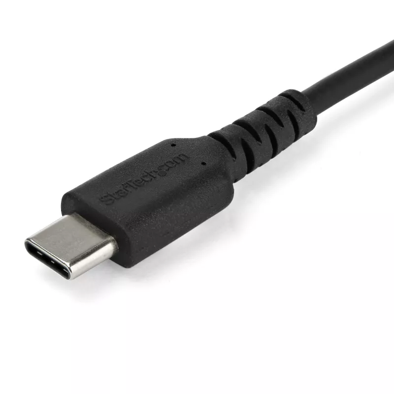 Cabo de carregamento USB-C StarTech.com 2m – cabo robusto de carregamento rápido e sincronização USB 2.0 Type-C para USB-C para portátil – revestimento TPE fibra de aramida M/M 60W preto – Samsung S10 S20 iPad Pro MS Surface