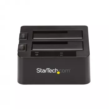 Docking station para disco rígido USB 3.2 Gen 2 para SATA StarTech.com de duas baías, dock para disco rígido USB 10Gbps, docking station externa para SSD/HDD SATA I/II/III de 2,5/3,5 polegadas, inserção de disco rígido hot-swap, carregamento superior