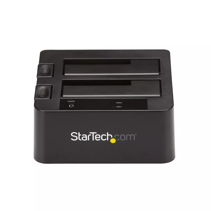 Docking station para disco rígido USB 3.2 Gen 2 para SATA StarTech.com de duas baías, dock para disco rígido USB 10Gbps, docking station externa para SSD/HDD SATA I/II/III de 2,5/3,5 polegadas, inserção de disco rígido hot-swap, carregamento superior