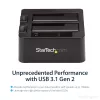 Docking station para disco rígido USB 3.2 Gen 2 para SATA StarTech.com de duas baías, dock para disco rígido USB 10Gbps, docking station externa para SSD/HDD SATA I/II/III de 2,5/3,5 polegadas, inserção de disco rígido hot-swap, carregamento superior