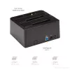 Docking station para disco rígido USB 3.2 Gen 2 para SATA StarTech.com de duas baías, dock para disco rígido USB 10Gbps, docking station externa para SSD/HDD SATA I/II/III de 2,5/3,5 polegadas, inserção de disco rígido hot-swap, carregamento superior