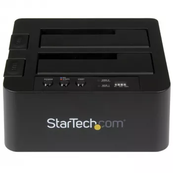 Duplicador de discos rígidos autónomo StarTech.com, clonador/copiador HDD/SSD de duas baías, docking station USB 3.1 (10 Gbit/s) para SATA III HDD/SSD, dock duplicador de discos rígidos, clonador de discos rígidos