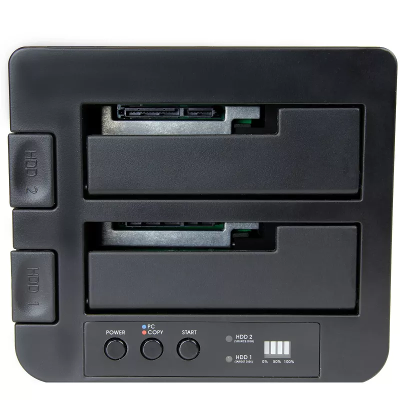 Duplicador de discos rígidos autónomo StarTech.com, clonador/copiador HDD/SSD de duas baías, docking station USB 3.1 (10 Gbit/s) para SATA III HDD/SSD, dock duplicador de discos rígidos, clonador de discos rígidos