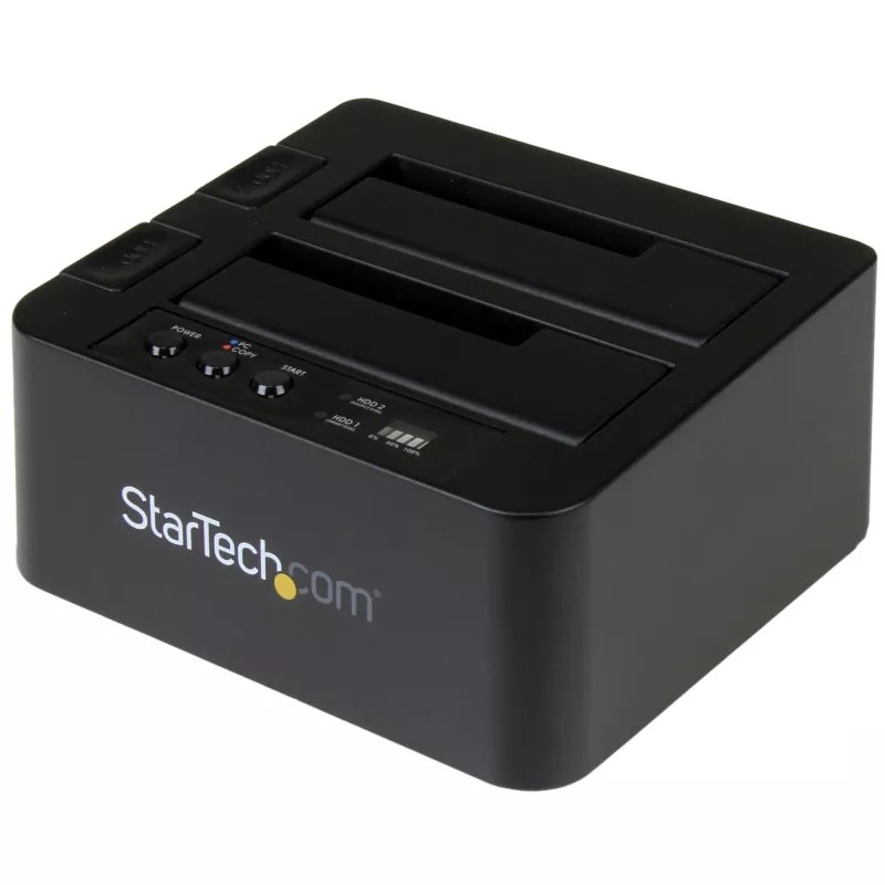 Duplicador de discos rígidos autónomo StarTech.com, clonador/copiador HDD/SSD de duas baías, docking station USB 3.1 (10 Gbit/s) para SATA III HDD/SSD, dock duplicador de discos rígidos, clonador de discos rígidos