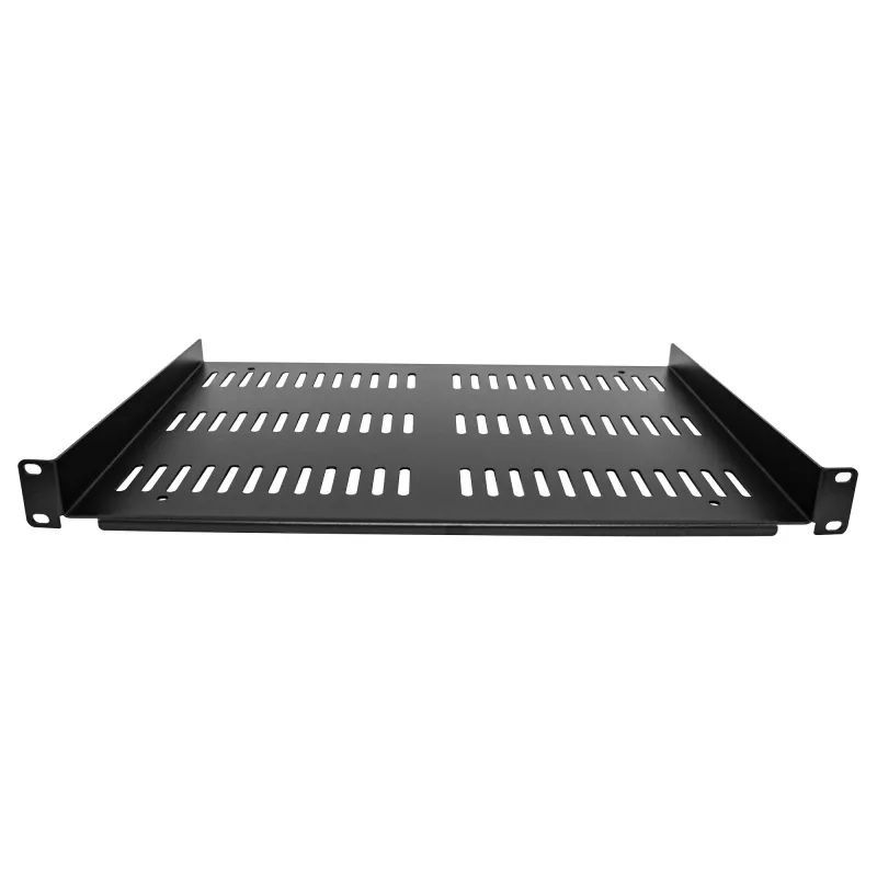 Prateleira de rack de servidor StarTech.com 1U - Bandeja cantilever universal ventilada para montagem em rack de 19 polegadas para equipamento de rede e armário - Design durável - Capacidade de peso 55lb/25kg - Prateleira de 12 polegadas de profundidade, preto