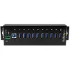 Hub USB 3.0 industrial StarTech.com 10 portas – proteção ESD e contra sobretensão~Hub USB 3.0 10 portas – 5 Gbit/s – Hub USB-A industrial em metal com proteção ESD e contra sobretensão – Montagem em calha DIN, parede ou mesa – Hub de expansão USB compatível com TAA