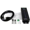Hub USB 3.0 industrial StarTech.com 10 portas – proteção ESD e contra sobretensão~Hub USB 3.0 10 portas – 5 Gbit/s – Hub USB-A industrial em metal com proteção ESD e contra sobretensão – Montagem em calha DIN, parede ou mesa – Hub de expansão USB compatível com TAA