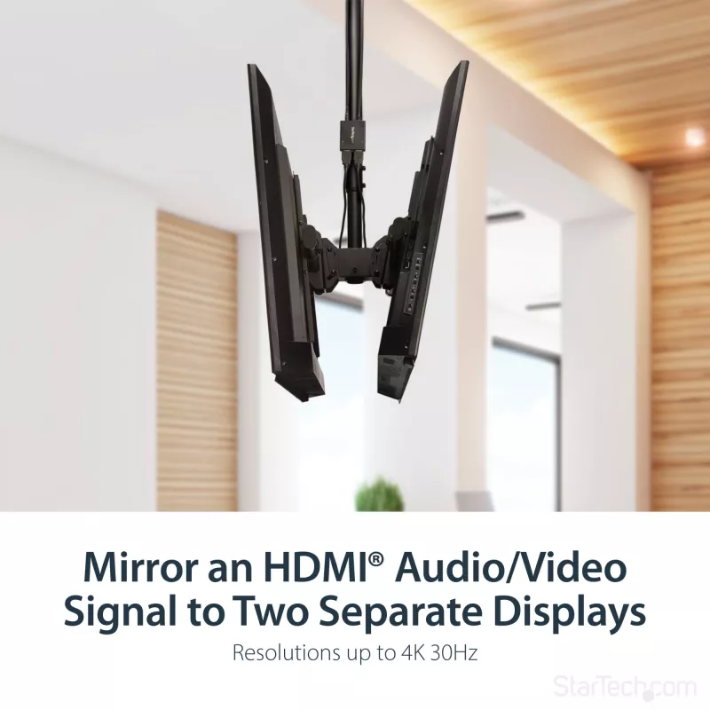 Splitter de vídeo HDMI 4K StarTech.com 2 portas – Splitter HDMI 1x2 – Alimentação por USB ou fonte de alimentação – 4K 30 Hz