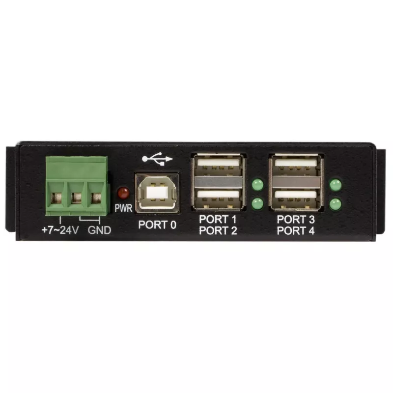 Hub USB 2.0 StarTech.com 4 portas - Hub USB-A industrial em metal - Montagem em calha DIN, parede ou mesa - Hub de dados USB - Hub de expansão USB compatível com TAA