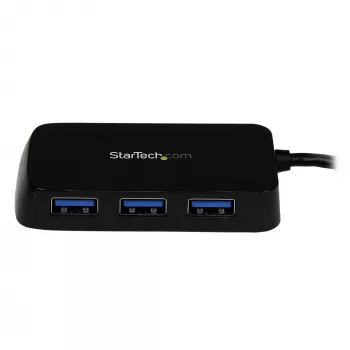 Mini hub USB 3.0 SuperSpeed portátil StarTech.com 4 portas - preto~Mini hub USB 3.0 SuperSpeed portátil 4 portas - 5 Gbit/s - preto