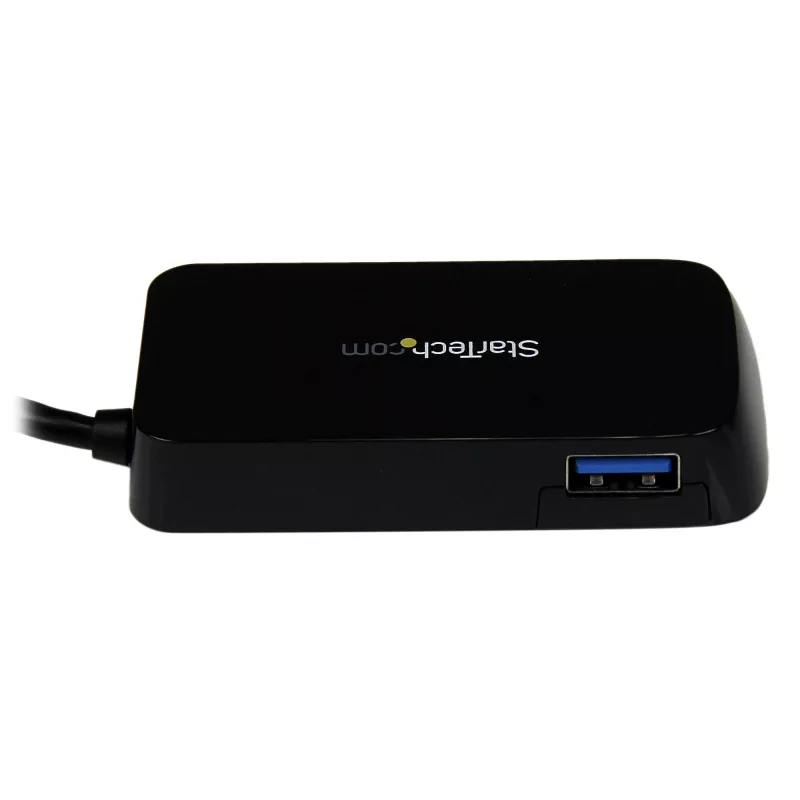 Mini hub USB 3.0 SuperSpeed portátil StarTech.com 4 portas - preto~Mini hub USB 3.0 SuperSpeed portátil 4 portas - 5 Gbit/s - preto