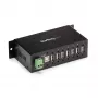StarTech.com ST7200USBM hub USB 2.0 industrial de 7 portas, caixa metálica, proteção ESD e contra sobretensões, montagem em calha DIN/parede/secretária, 7–24 V DC, em conformidade com TAA, preto