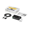 StarTech.com ST7200USBM hub USB 2.0 industrial de 7 portas, caixa metálica, proteção ESD e contra sobretensões, montagem em calha DIN/parede/secretária, 7–24 V DC, em conformidade com TAA, preto
