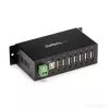 StarTech.com ST7200USBM hub USB 2.0 industrial de 7 portas, caixa metálica, proteção ESD e contra sobretensões, montagem em calha DIN/parede/secretária, 7–24 V DC, em conformidade com TAA, preto