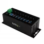 StarTech.com hub USB 3.0 industrial de 7 portas com proteção ESD~hub USB 3.0 de 7 portas (5Gbps) - hub USB-A industrial em metal com proteção ESD e proteção contra sobretensão de 350W - montagem em calha DIN, parede ou mesa - hub expansor USB compatível com TAA