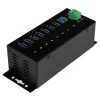 StarTech.com hub USB 3.0 industrial de 7 portas com proteção ESD~hub USB 3.0 de 7 portas (5Gbps) - hub USB-A industrial em metal com proteção ESD e proteção contra sobretensão de 350W - montagem em calha DIN, parede ou mesa - hub expansor USB compatível com TAA
