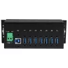 StarTech.com hub USB 3.0 industrial de 7 portas com proteção ESD~hub USB 3.0 de 7 portas (5Gbps) - hub USB-A industrial em metal com proteção ESD e proteção contra sobretensão de 350W - montagem em calha DIN, parede ou mesa - hub expansor USB compatível com TAA