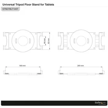 Suporte de tablet ajustável StarTech.com, tablet/UMPC, suporte multimédia, interior, preto