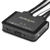 Switch KVM DisplayPort StarTech.com 2 portas – 4K 60 Hz – Switch KVM DP 1.2 USB UHD compacto de dupla porta para secretária com cabos de 1,2 m e áudio – Alimentado por bus e comutação remota – MacBook ThinkPad