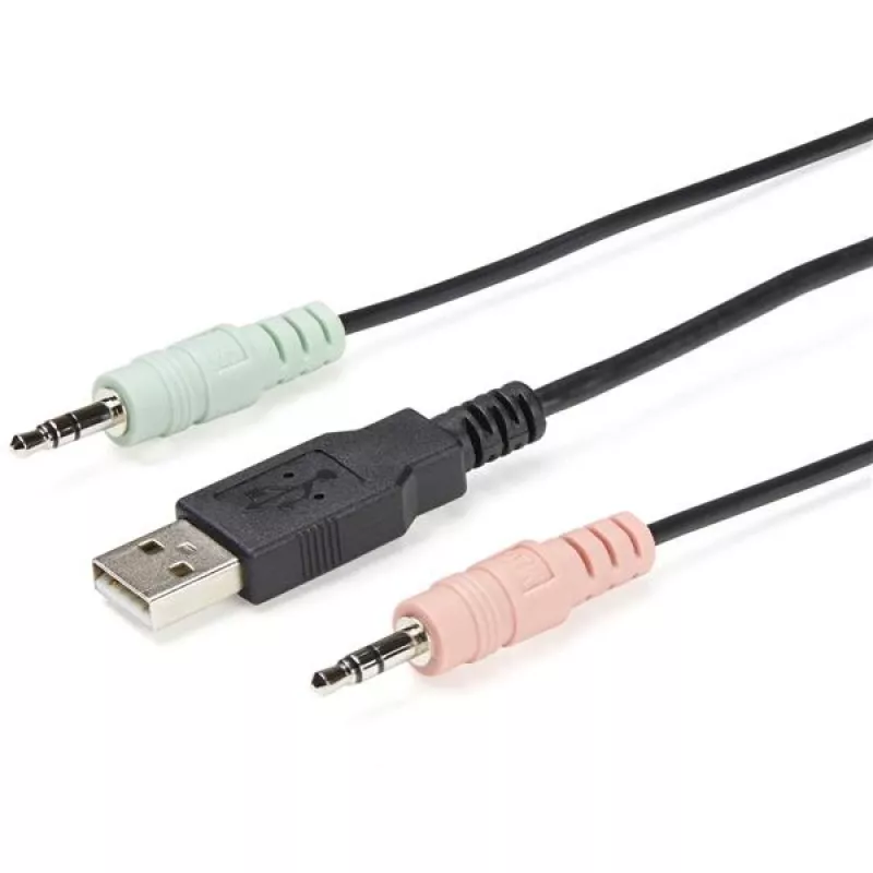 Switch KVM DisplayPort StarTech.com 2 portas – 4K 60 Hz – Switch KVM DP 1.2 USB UHD compacto de dupla porta para secretária com cabos de 1,2 m e áudio – Alimentado por bus e comutação remota – MacBook ThinkPad
