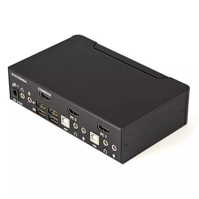 Switch KVM USB HDMI StarTech.com 2 portas com áudio e hub USB 2.0