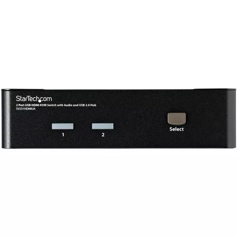 Switch KVM USB HDMI StarTech.com 2 portas com áudio e hub USB 2.0