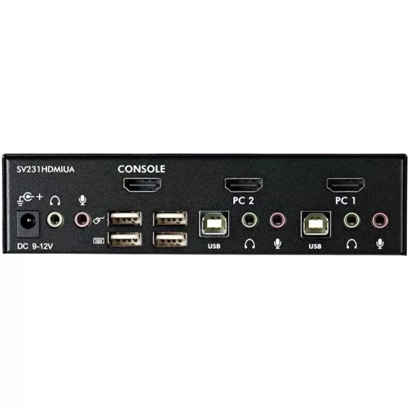 Switch KVM USB HDMI StarTech.com 2 portas com áudio e hub USB 2.0