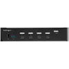 Switch KVM HDMI StarTech.com 4 portas – Monitor único 4K 60 Hz Ultra HD HDR – Switch KVM HDMI 2.0 para secretária com hub USB 3.0 de 2 portas (5 Gbit/s) e 4x USB 2.0 HID, áudio – Comutação por teclas de atalho – TAA