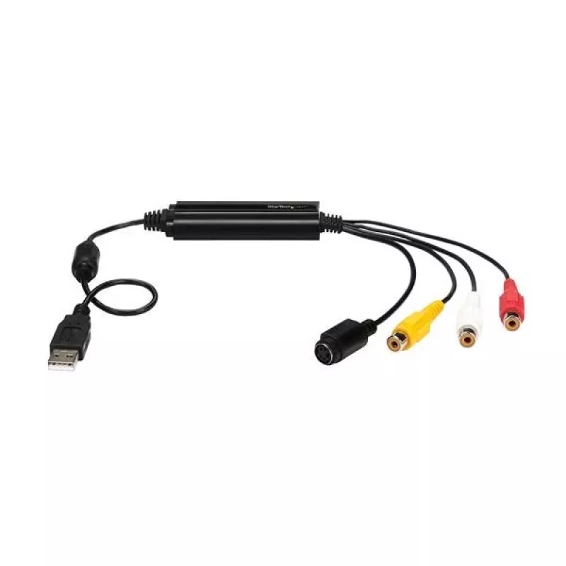Cabo adaptador de captura de vídeo USB StarTech.com – S-Video/Composite para USB 2.0 cabo de dispositivo de captura de vídeo SD – Suporte TWAIN – Conversor analógico-digital para armazenamento de media – Apenas Windows