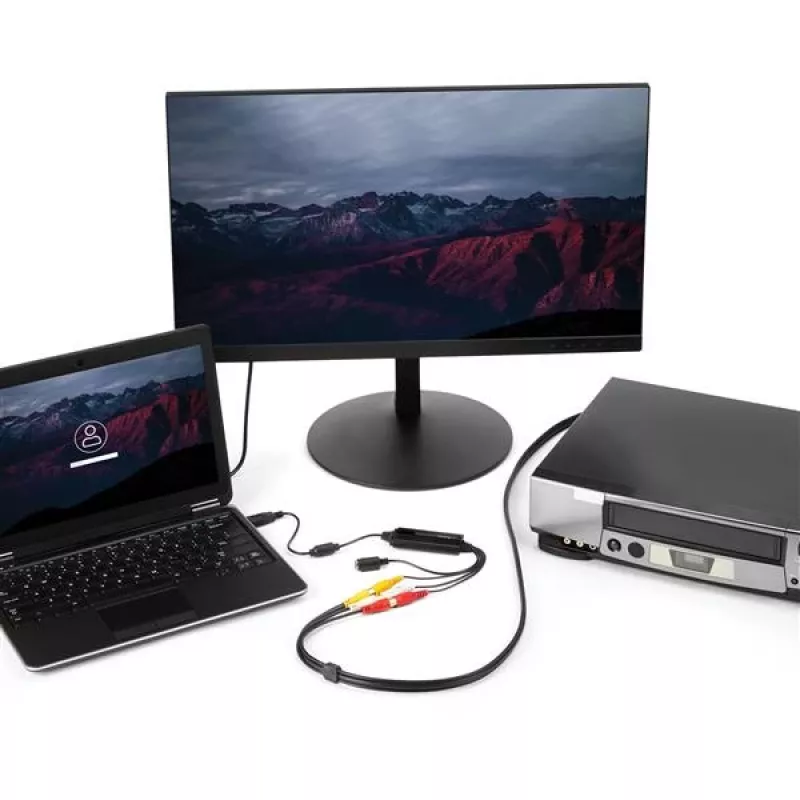 Cabo adaptador de captura de vídeo USB StarTech.com – S-Video/Composite para USB 2.0 cabo de dispositivo de captura de vídeo SD – Suporte TWAIN – Conversor analógico-digital para armazenamento de media – Apenas Windows