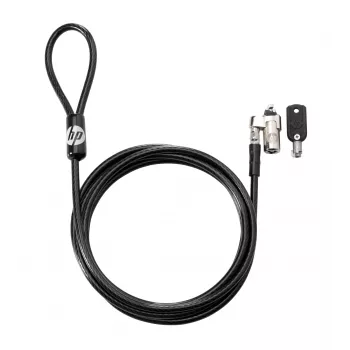 Cabo de bloqueio com chave HP 10 mm, 1,83 m, chave redonda, aço galvanizado, preto