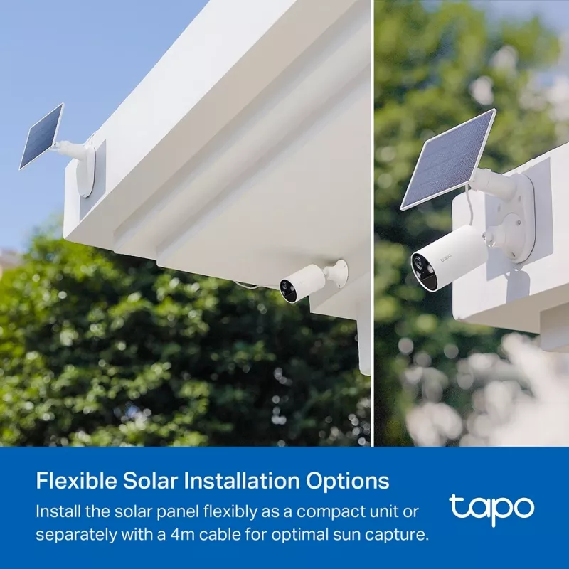 TP-Link Tapo A201 painel solar, 2,5 W, IP65, cabo de 4 m, para câmaras com bateria Tapo