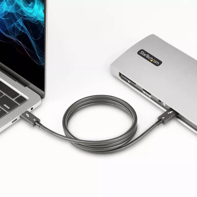 Cabo Thunderbolt 4 StarTech.com 3ft (1 m) – 40 Gbit/s – 100 W PD – Vídeo 4K/8K – Cabo Thunderbolt certificado pela Intel – Compatível com USB4/Thunderbolt 3/USB 3.2/USB Type-C/DisplayPort