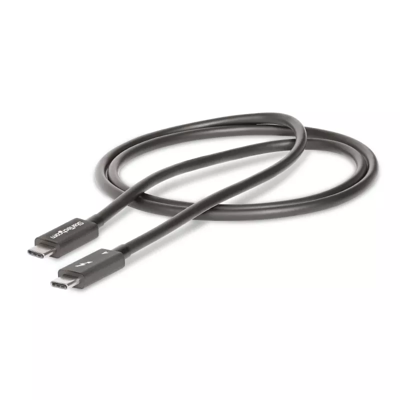 Cabo Thunderbolt 4 StarTech.com 3ft (1 m) – 40 Gbit/s – 100 W PD – Vídeo 4K/8K – Cabo Thunderbolt certificado pela Intel – Compatível com USB4/Thunderbolt 3/USB 3.2/USB Type-C/DisplayPort