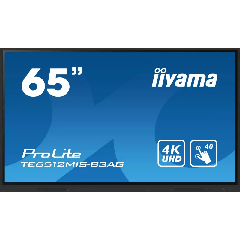 Ecrã tátil interativo 4K UHD iiyama 65 polegadas com ecrã de colaboração de altura ajustável