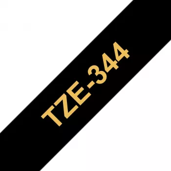 Fita laminada Brother 18 mm, dourado sobre preto, TZe, impressão térmica direta, China, 5 ano(s), Brother