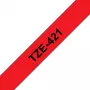 Fita de etiquetar Brother TZE-421 preto sobre vermelho