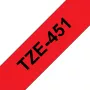 Fita de etiquetar Brother TZE-451 preto sobre vermelho TZ