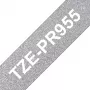 Fita de etiquetar Brother TZE-PR955 branco sobre prateado