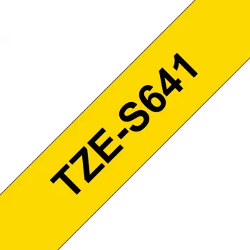 Fita de etiquetar Brother TZE-S641 preto sobre amarelo TZ